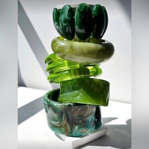 New Multi Green Cuff Bracelet